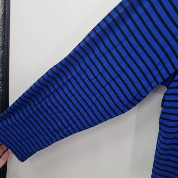 Vince Camuto Striped Cropped Knit Top Womens XL Blue Black Long Sleeve Shirt - Picture 8 of 10